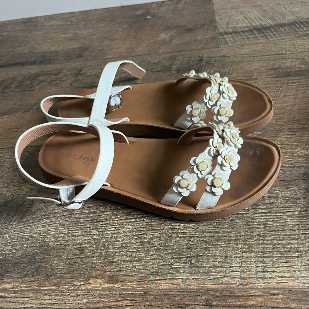 Sandals Bundle White Floral + Glitter Jelly Beach Shoes Lot girls size 3 - Picture 3 of 14